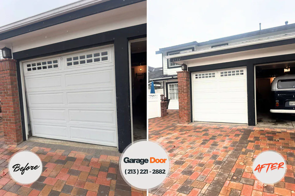 Before and after: garage door repair Tennessee Ridge, TN